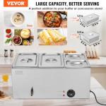 VEVOR 4-Pan Stainless Steel Food Warmer