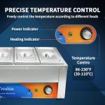 3 Pan Commercial Food Warmer with Temperature Control