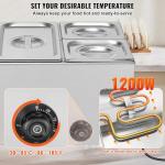 VEVOR 4-Pan Stainless Steel Food Warmer