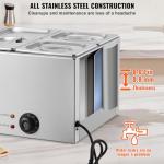 VEVOR 4-Pan Stainless Steel Food Warmer