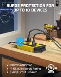 8-Outlet Surge Protector Power Strip with USB Ports