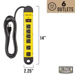 Heavy Duty Power Strip with 6 Outlets and 9 Ft Cord