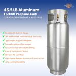 Flame King 43.5LB Aluminum Propane Tank with Gauge