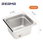 BIEAMA 6 Pack Stainless Steel Hotel Pans
