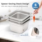 BIEAMA 6 Pack Stainless Steel Hotel Pans