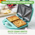 GreenLife Pro Electric Panini Press Grill, Turquoise