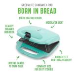 GreenLife Pro Electric Panini Press Grill, Turquoise