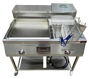 Gas Shark Deep Fryer and Griddle Cart Combo
