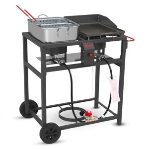 Portable Outdoor Propane Fryer and Griddle Combo