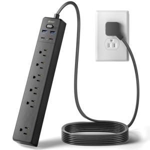 5-Outlets Surge Protector with 3 USB Ports
