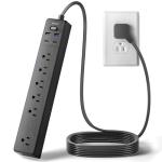 5-Outlets Surge Protector with 3 USB Ports