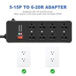 Heavy Duty 20Amp Power Strip with 8 Outlets