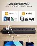 5-Outlets Surge Protector with 3 USB Ports