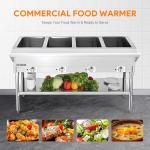 Wilprep 4 Well Electric Food Warmer with Cutting Board