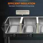 Wilprep 4 Well Electric Food Warmer with Cutting Board