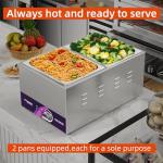 TOPKITCH Commercial 2-Pan Food Warmer Countertop