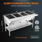 Wilprep 4 Well Electric Food Warmer with Cutting Board