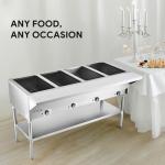 Wilprep 4 Well Electric Food Warmer with Cutting Board