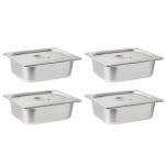 ERFEI 4 Pack Half-Size Stainless Steel Hotel Pans