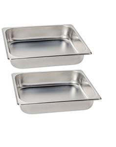 2 Pack Stainless Steel 1/2 Size Food Pans