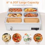 6-Pan Electric Food Warmer with Temperature Control