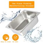 ERFEI 4 Pack Half-Size Stainless Steel Hotel Pans