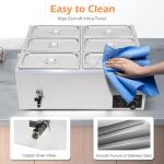 6-Pan Electric Food Warmer with Temperature Control
