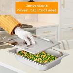 ERFEI 4 Pack Half-Size Stainless Steel Hotel Pans