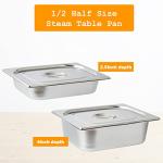 ERFEI 4 Pack Half-Size Stainless Steel Hotel Pans