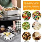 ERFEI 4 Pack Half-Size Stainless Steel Hotel Pans