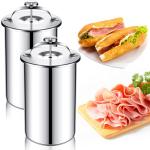 Stainless Steel Meat Press with Thermometer - 2 Pieces