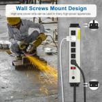 Heavy Duty 12 Gauge Power Strip with 15 ft Cord