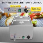 Stainless Steel 19 Qt Bain Marie Food Warmer