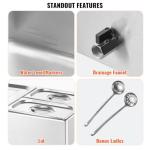 VEVOR 3-Pan Stainless Steel Food Warmer 21 Qt