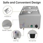 Stainless Steel 19 Qt Bain Marie Food Warmer