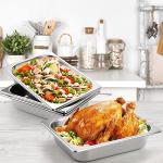 TOPZEA 4 Pack Half Size Stainless Steel Hotel Pans