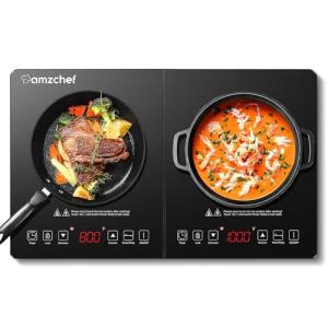 AMZCHEF Double Induction Cooktop with 2 Burners