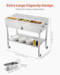VEVOR 9-Pan Propane Steam Table for Outdoors