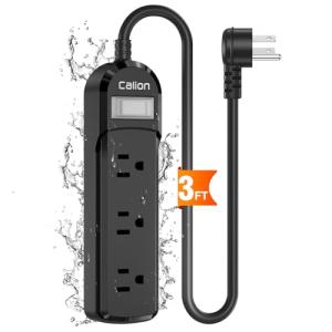 Weatherproof Power Strip with 3 Outlets, 3 FT