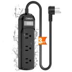 Weatherproof Power Strip with 3 Outlets, 3 FT
