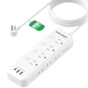 Heavy Duty 5FT Extension Cord with USB & Switches