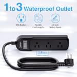 Weatherproof Power Strip with 3 Outlets, 3 FT