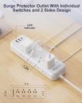 Heavy Duty 5FT Extension Cord with USB & Switches