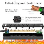 15Ft Surge Protector Power Strip with USB Ports