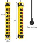 Heavy Duty 8-Outlet Power Strip with Switches