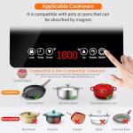AceFox 1800W Portable Induction Cooktop with Touch Panel