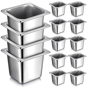 16-Pc Metal Hotel Steam Table Pan Set