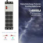 Heavy Duty 20 AMP Power Strip with 8 Outlets