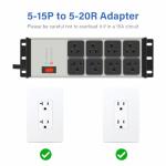 Heavy Duty 20 AMP Power Strip with 8 Outlets