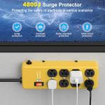 HEZI 20A Metal Power Strip with 8 Outlets